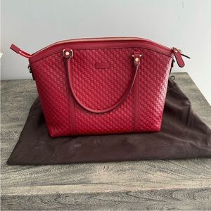 EUC Gucci Soft Microguccissima Dome Satchel In Red
